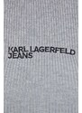 Bavlněné šaty Karl Lagerfeld Jeans šedá barva, mini