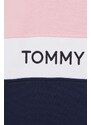 Mikina Tommy Jeans dámská, růžová barva, vzorovaná