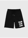 Dětské kraťasy Calvin Klein Jeans černá barva, nastavitelný pas