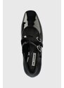 Kožené lodičky Karl Lagerfeld TETRA HEEL černá barva, na podpatku, KL31613