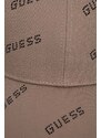 Bavlněná baseballová čepice Guess hnědá barva, s aplikací, V4RZ03 WFKN0