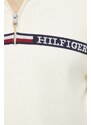 Svetr Tommy Hilfiger pánský, béžová barva, s pologolfem