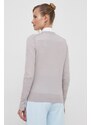 Vlněný svetr Calvin Klein dámský, fialová barva, lehký