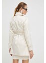 Kabát Guess LUANA dámský, béžová barva, přechodný, dvouřadový, W4RL08 WFJ02