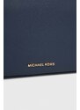 Kožená kabelka MICHAEL Michael Kors tmavomodrá barva