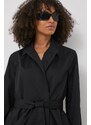 Trench kabát Calvin Klein dámský, černá barva, přechodný, dvouřadový