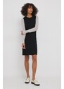 Šaty z vlněné směsi Calvin Klein černá barva, mini
