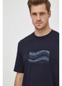 Bavlněné tričko Armani Exchange tmavomodrá barva, s potiskem, 3DZTLE ZJ9JZ