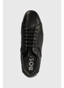 Kožené sneakers boty BOSS Saturn černá barva, 50498282