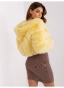 Krátký kožešinový kabát Wool Fashion Italia žlutý