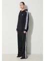 Mikina adidas Originals 3-Stripes Hoodie dámská, černá barva, s kapucí, s aplikací, IU2418