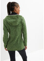bonprix Pletená flísová bunda s kapucí Zelená