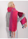 Fashionhunters Fuchsiový pruhovaný zimní šátek