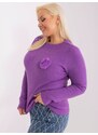 Fashionhunters Fialový pletený svetr z viskózy větší velikosti
