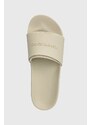 Pantofle Tommy Jeans TJM POOL SLIDE SEASONAL pánské, béžová barva, EM0EM01321
