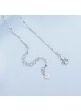GRACE Silver Jewellery Stříbrný náhrdelník Dvojité srdce - stříbro 925/1000, zirkon