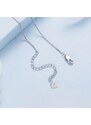 GRACE Silver Jewellery Stříbrný náhrdelník Sněhová vločka - stříbro 925/1000, zirkon