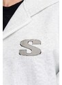 Mikina STAMPD pánská, šedá barva, s kapucí, vzorovaná, SLA.M3106HD-OHG