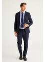 ALTINYILDIZ CLASSICS Men's Navy Blue Slim Fit Slim Fit Monocollar Suit.