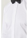 ALTINYILDIZ CLASSICS Men's White White Tuxedo Collar Tailored Slim Fit Slim Fit Shirt