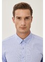 ALTINYILDIZ CLASSICS Men's Light Blue Non-Iron Non-iron Slim Fit Slim-Fit 100% Cotton Buttoned Collar Shirt.