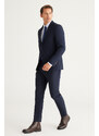 ALTINYILDIZ CLASSICS Men's Navy Blue Extra Slim Fit Slim Fit Swallow Collar Suit.