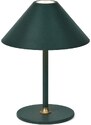 Tmavě zelená plastová nabíjecí stolní LED lampa Halo Design Hygge 25 cm