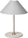 Světle šedá plastová nabíjecí stolní LED lampa Halo Design Hygge 25 cm
