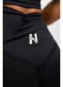 NEBBIA - Leginové šortky s vysokým pasem AGILE 475 (black)