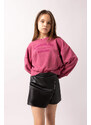 DEFACTO Girl Faux Leather Regular Fit Knitted Skirt