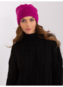 Fashionhunters Fuchsiová zimní čepice s aplikací