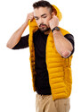Pánská prošívaná vesta s kapucí GLANO - žlutá