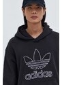 Bavlněná mikina adidas Originals Trefoil Hoodie pánská, černá barva, s kapucí, s aplikací, IU2373