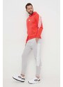 Mikina adidas pánská, červená barva, s kapucí, s potiskem, IR9229