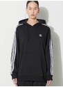 Mikina adidas Originals 3-Stripes Hoodie dámská, černá barva, s kapucí, s aplikací, IU2418