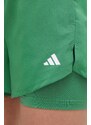 Tréninkové šortky adidas Performance zelená barva, hladké, medium waist, IS3951