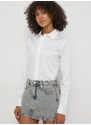 Košile Calvin Klein dámská, béžová barva, regular, s klasickým límcem