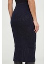 Bavlněná sukně Armani Exchange tmavomodrá barva, midi, pouzdrová, 3DYN1A YMZ1Z