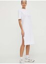 Bavlněné šaty Armani Exchange bílá barva, mini, 3DYA70 YJ3RZ