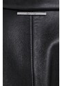Kožená bunda Calvin Klein dámská, černá barva, přechodná