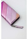 Kožená peněženka Kurt Geiger London růžová barva