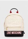 Batoh Love Moschino dámský, béžová barva, velký, s aplikací