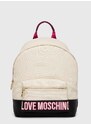 Batoh Love Moschino dámský, béžová barva, velký, s aplikací