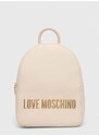 Batoh Love Moschino dámský, béžová barva, malý, s aplikací