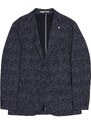 ALTINYILDIZ CLASSICS Men's Navy Blue Slim Fit Slim Fit Mono Collar Houndstooth Patterned Blazer Jacket