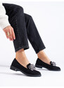 W. POTOCKI Suede black ladies' loafers Potocki