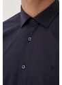 AC&Co / Altınyıldız Classics Men's Dark Navy Blue Easy-to-Iron Slim Fit Slim Fit Classic Collar Cotton Shirt.