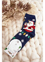 Kesi Dámské ponožky s Santa Clausem, tmavě modrá