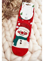 Kesi Dámské vánoční ponožky se sněhulákem červené