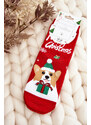 Kesi Dámské vánoční ponožky se psem, červené